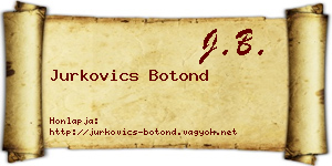 Jurkovics Botond névjegykártya
